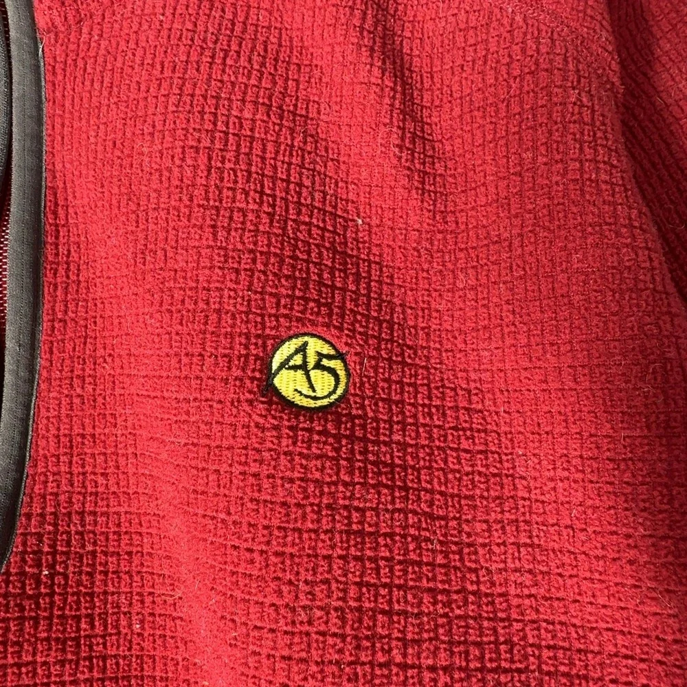 The North Face A5 Series Pullover Mens XXL Red Quarter Zip Waffle Knit Fleece‎